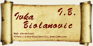 Ivka Biolanović vizit kartica